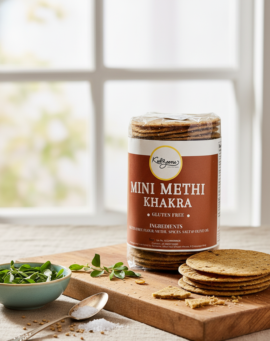Mini Gluten Free Methi Khakhra