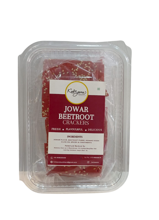 Jowar beetroot crackers