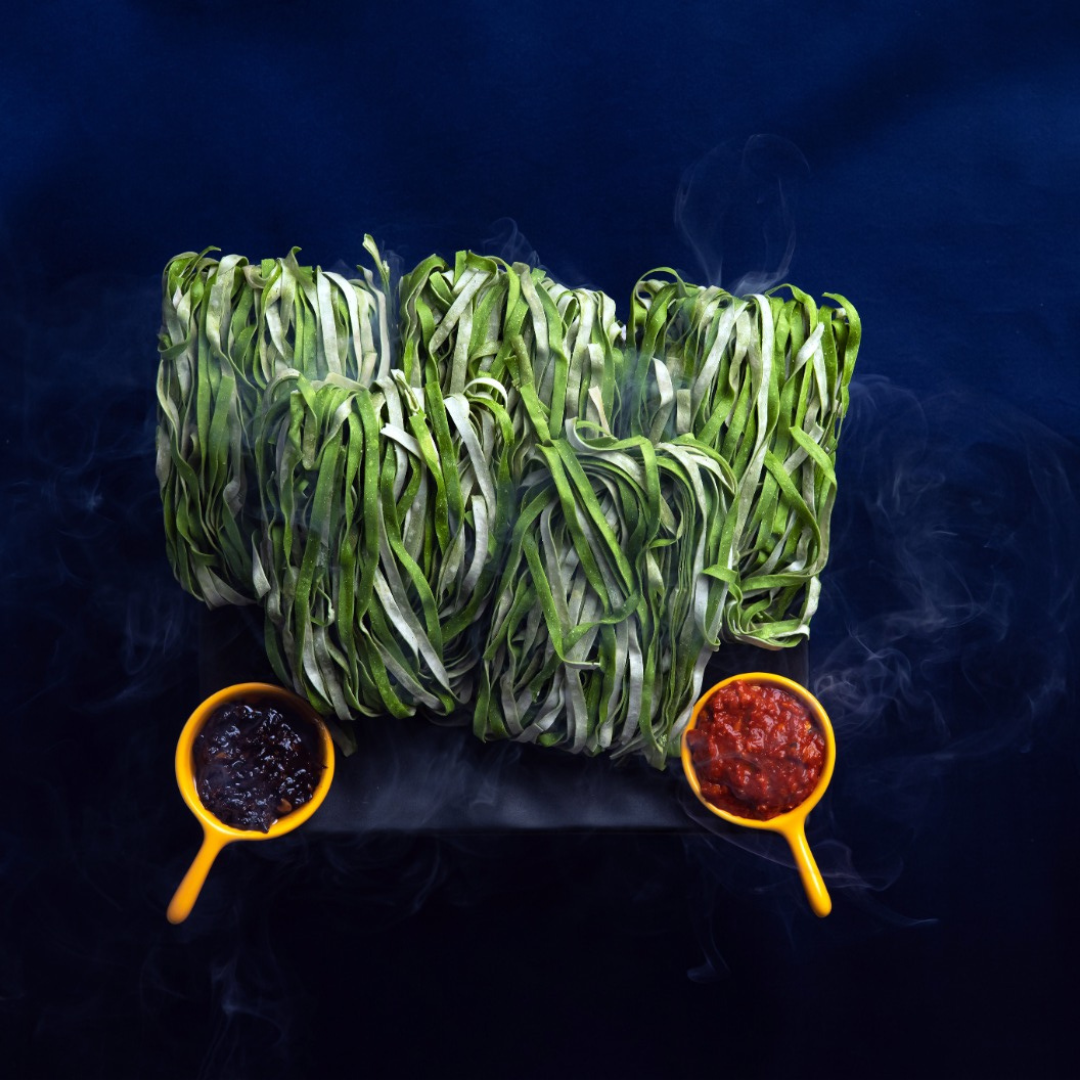 Jowar Spinach Fettuccine