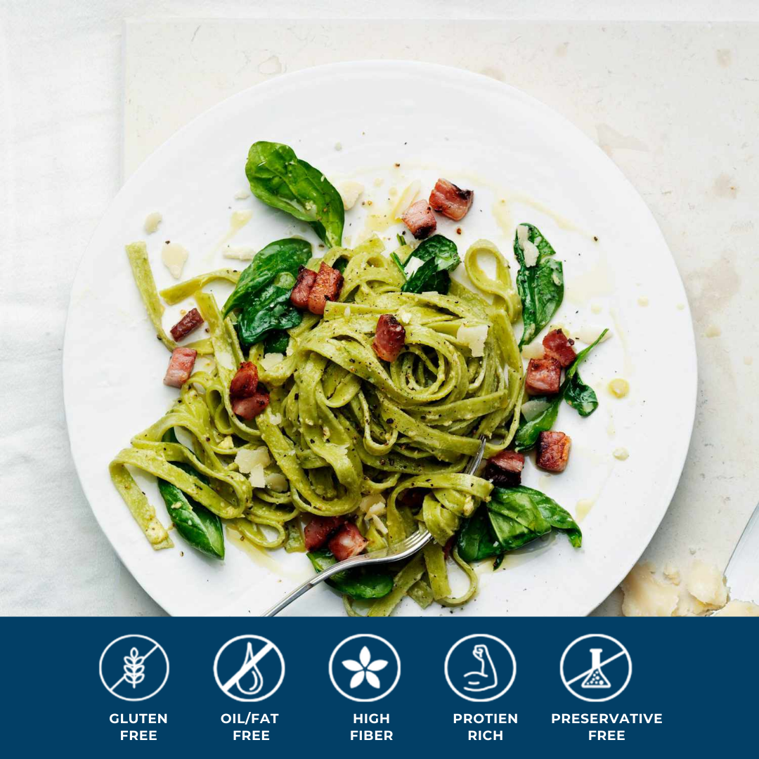 Jowar Spinach Fettuccine