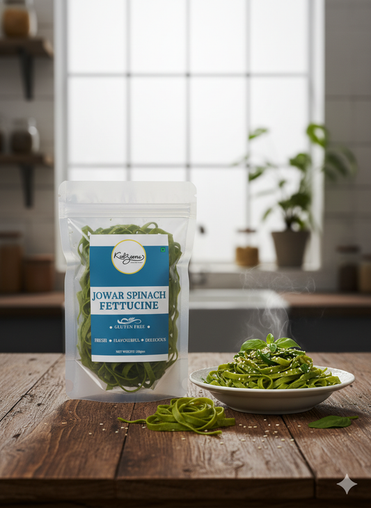 Jowar Spinach Fettuccine