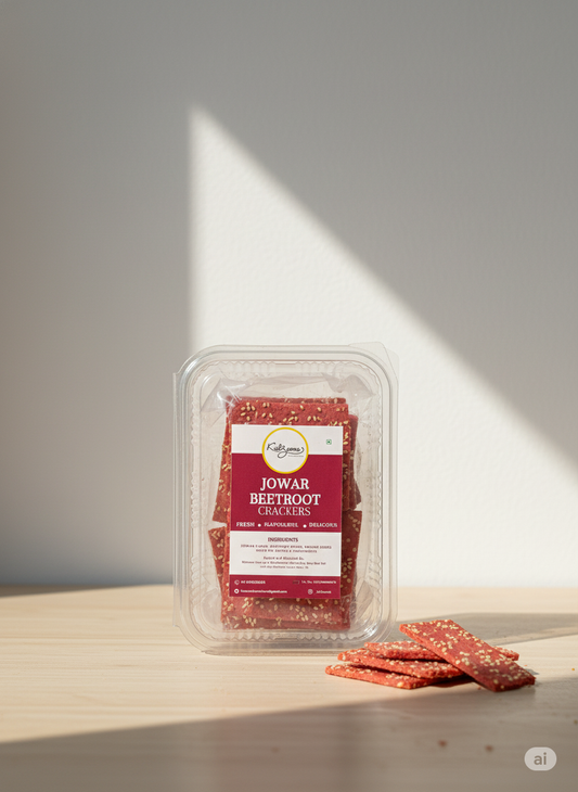 Jowar beetroot crackers